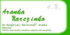 aranka marczinko business card